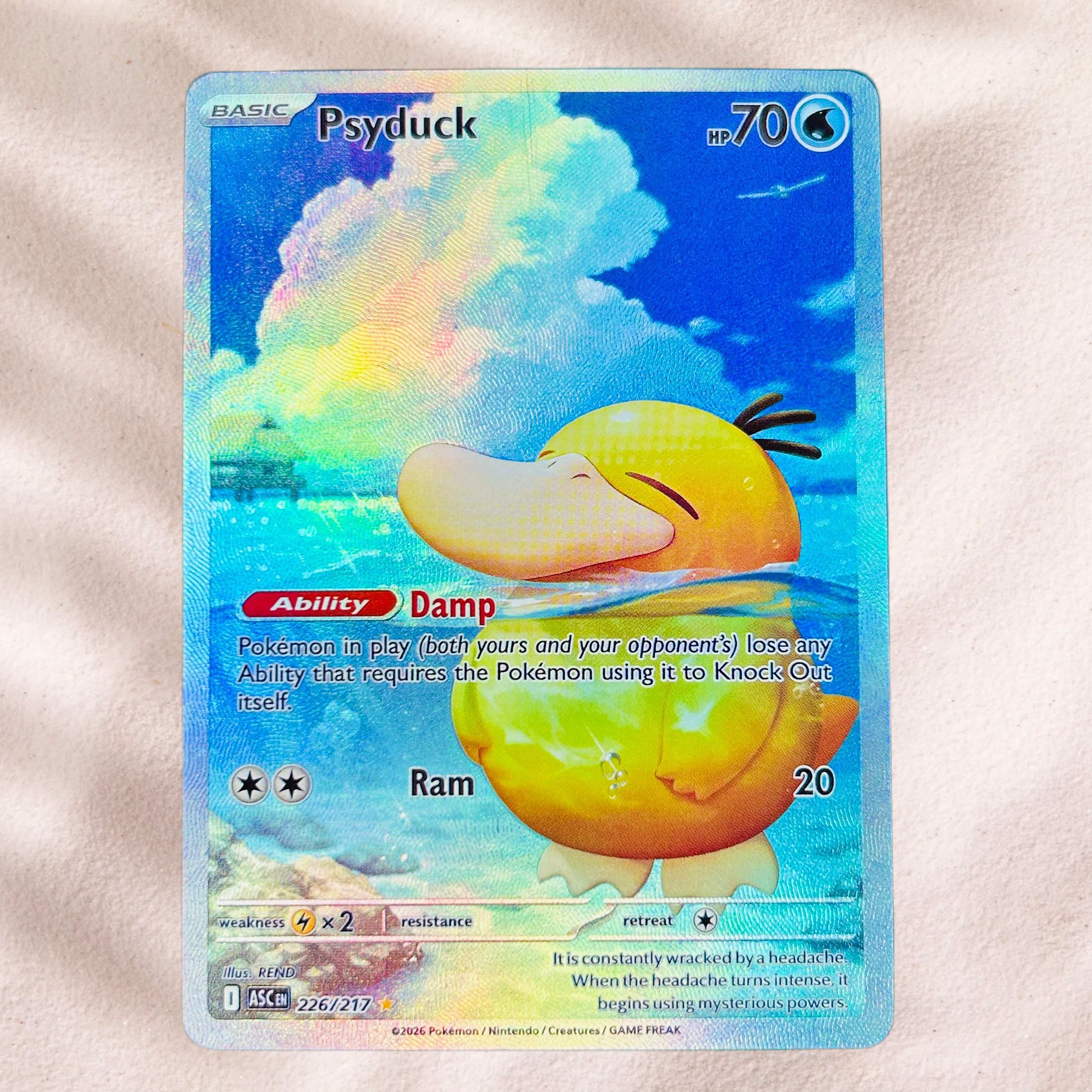 Board Game Anime - DIY Pokemon Psyduck 226/217 Holographic Texture