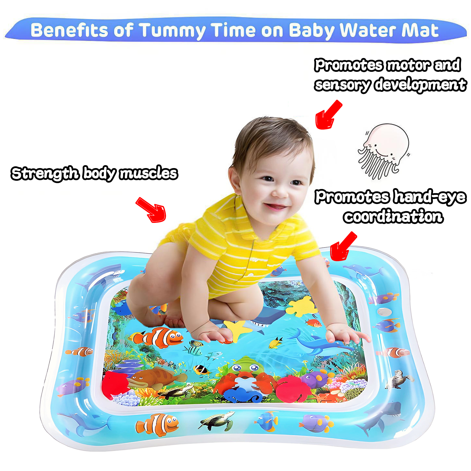Tummy Time Water Mat, Inflatab – Play Mat Neoprene recenzja i cena