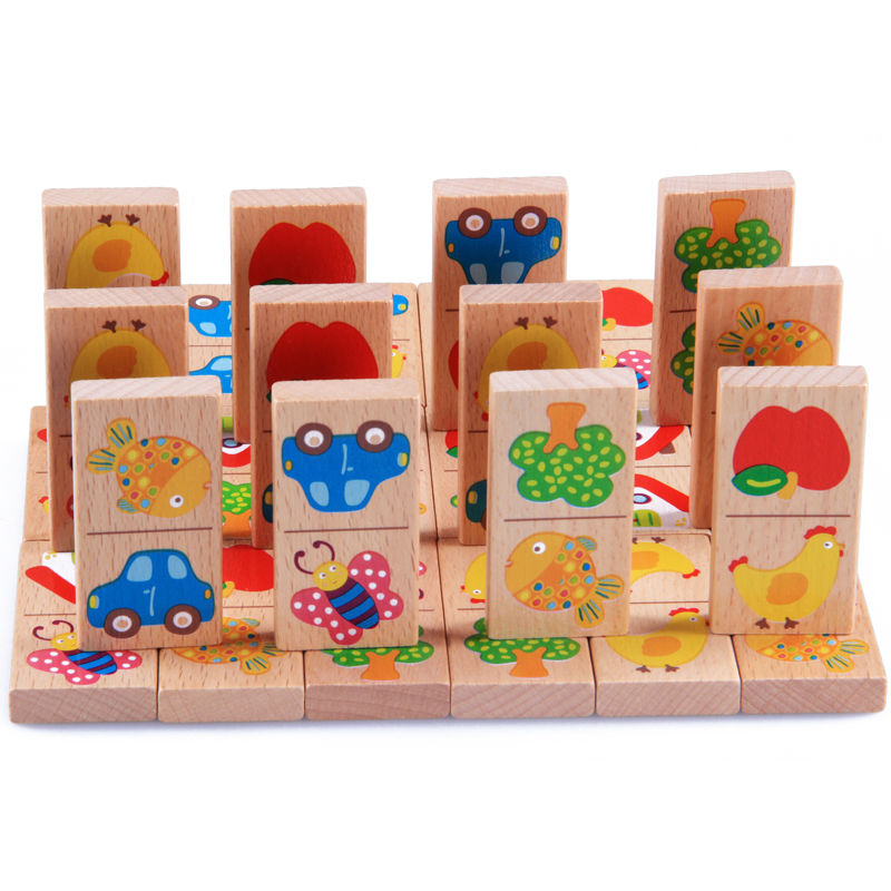 28pcs Baby Wooden Domino Block – Board Game Monopoli recenzja i cena