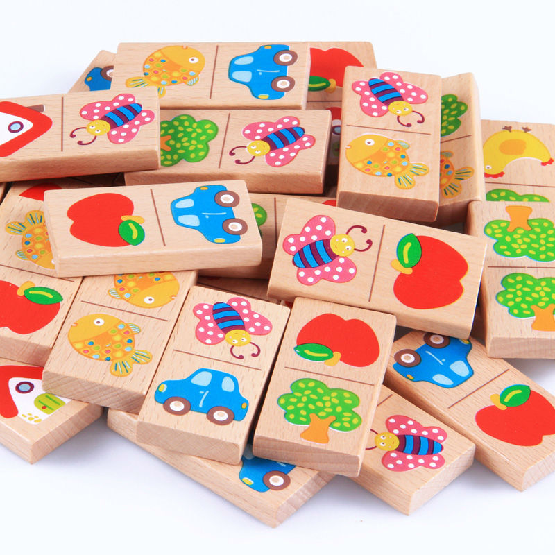 28pcs Baby Wooden Domino Block – Board Game Monopoli recenzja i cena