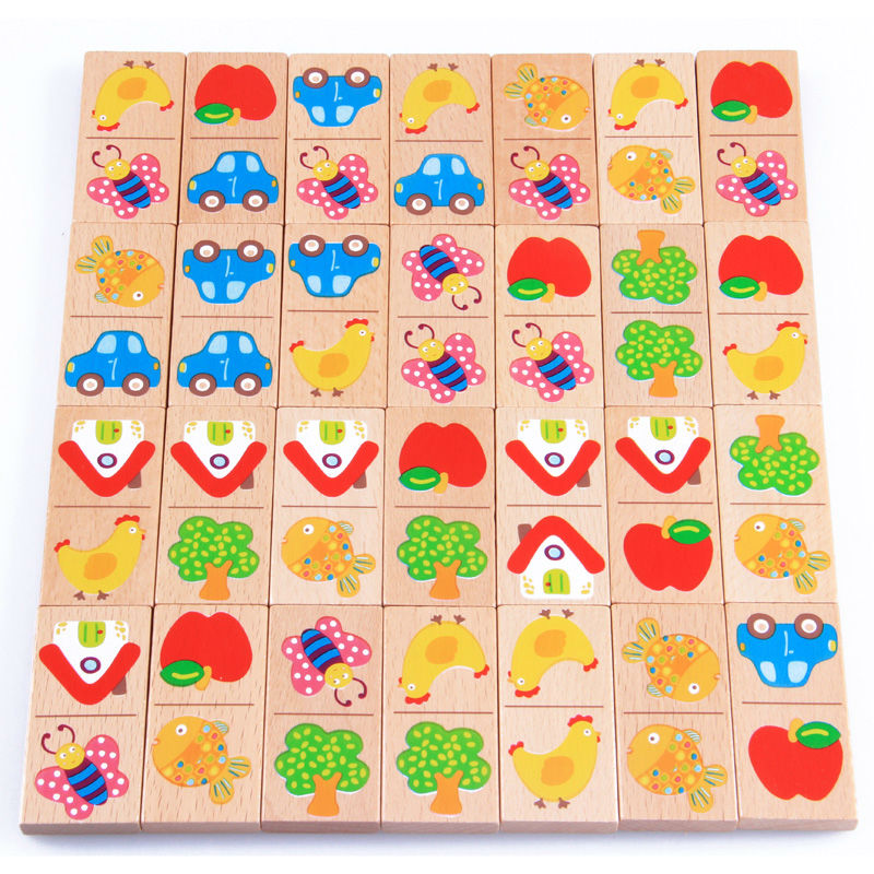 28pcs Baby Wooden Domino Block – Board Game Monopoli recenzja i cena