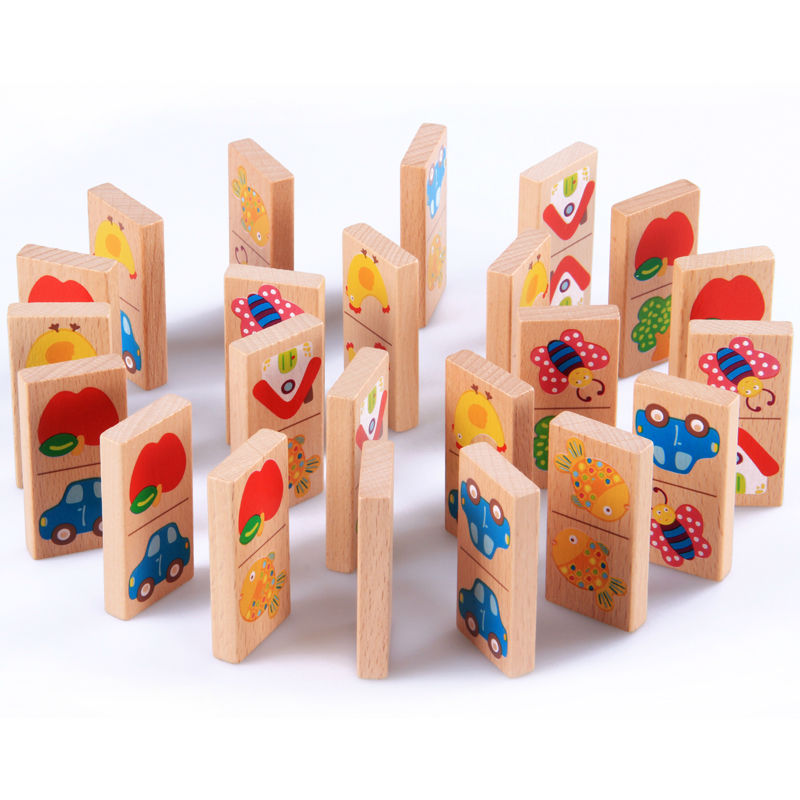 28pcs Baby Wooden Domino Block – Board Game Monopoli recenzja i cena