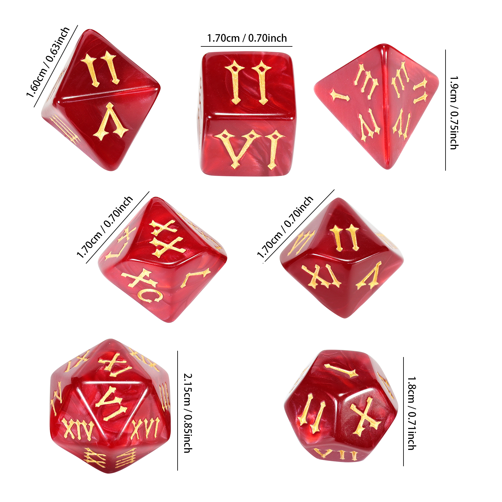 Polyhedral Dice Set 7pcs Table – Board Game Font recenzja i cena